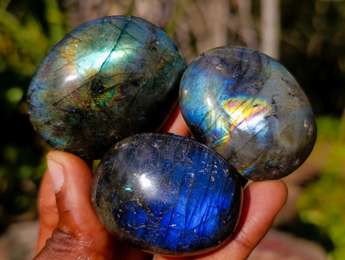Polished Labradorite Palm Stones x 20 From Madagascar
