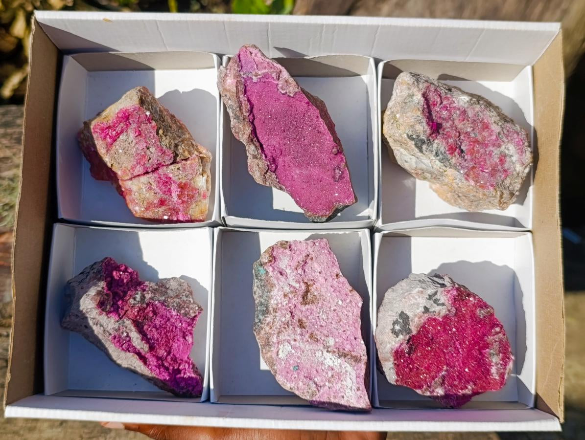 Natural Salrose Specimens on Dolomite Matrix x 6 From Kakanda, Congo