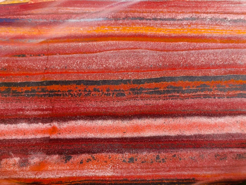Polished Banded Tiger Iron Stone Standing Display Pieces x 2 From Prieska, South Africa