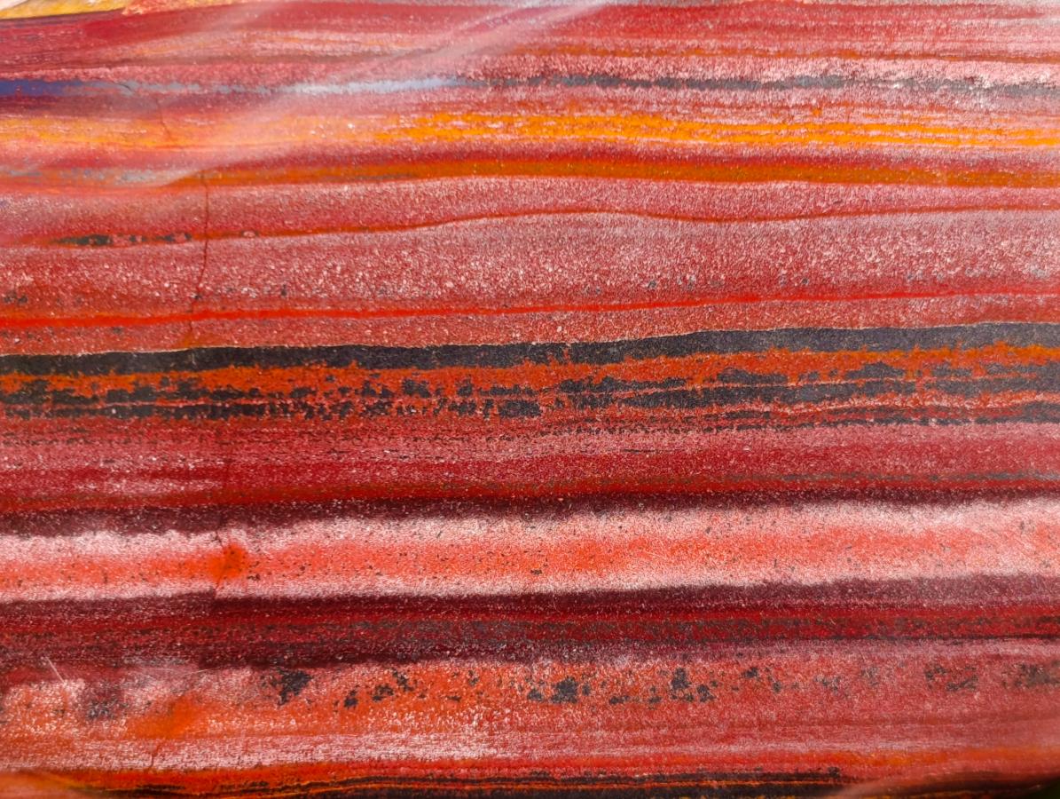 Polished Banded Tiger Iron Stone Standing Display Pieces x 2 From Prieska, South Africa