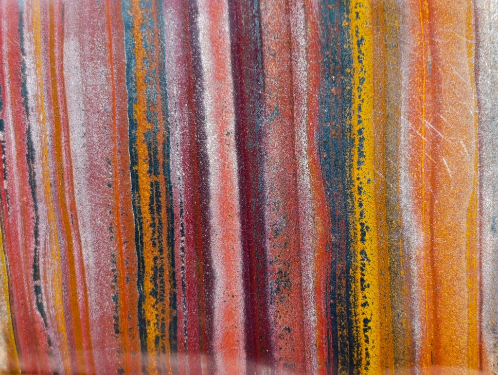 Polished Banded Tiger Iron Stone Standing Display Pieces x 2 From Prieska, South Africa