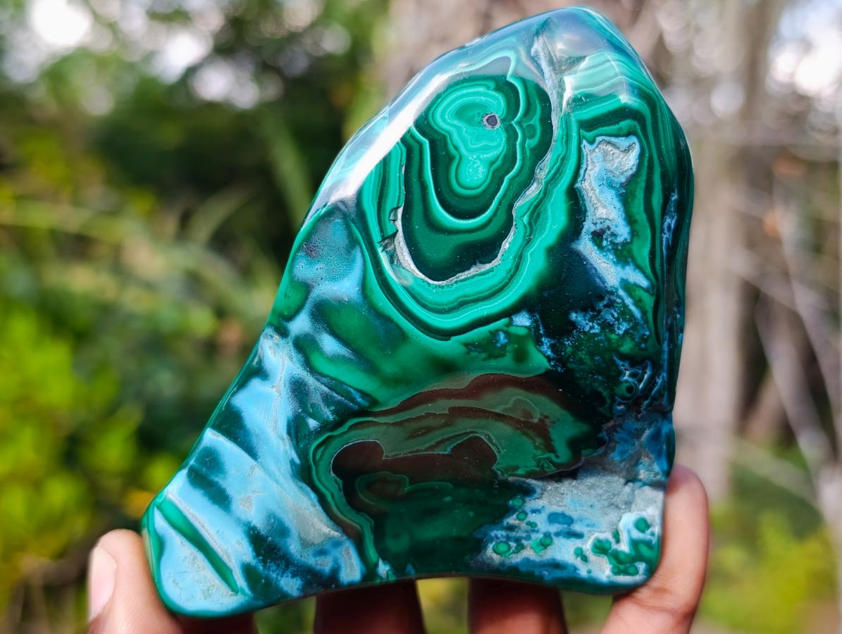 Polished Malacolla Free Forms x 4 From Kulukuluku, Congo