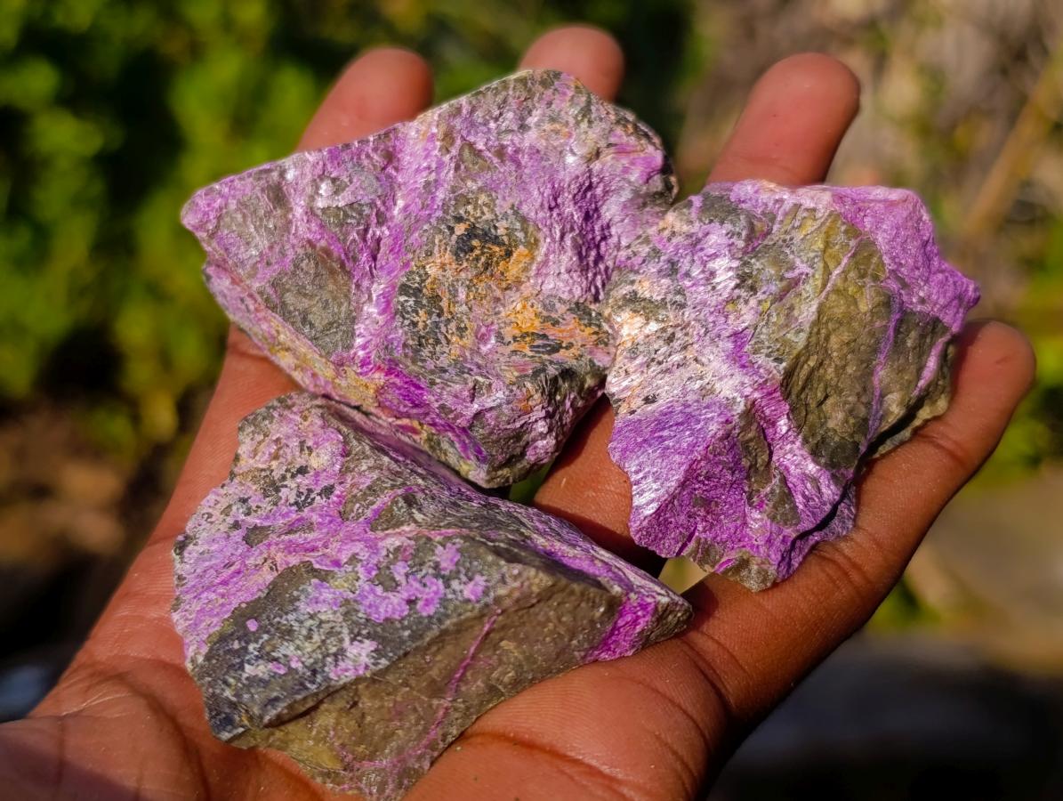 Natural Small Cobbed Stichtite Specimens x 35 From Barberton, South Africa - Toprock Gemstones and Minerals 