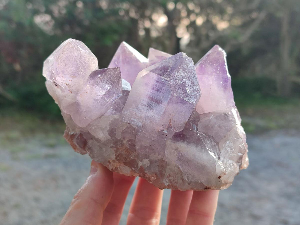 Natural Jacaranda Amethyst Clusters x 2 From Mumbwa, Zambia - Toprock Gemstones and Minerals 