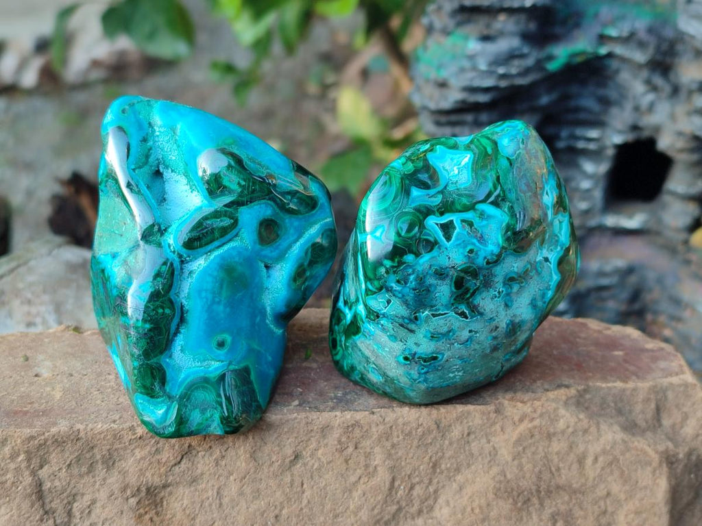 Polished Malacolla Free Forms x 4 From Kulukuluku, Congo - Toprock Gemstones and Minerals 