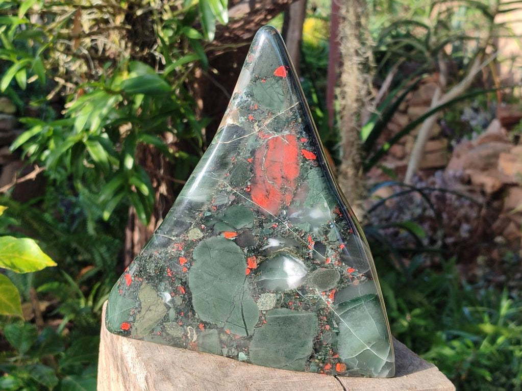 Polished Large Bloodstone Standing Display Piece x 1 From Swaziland - Toprock Gemstones and Minerals 