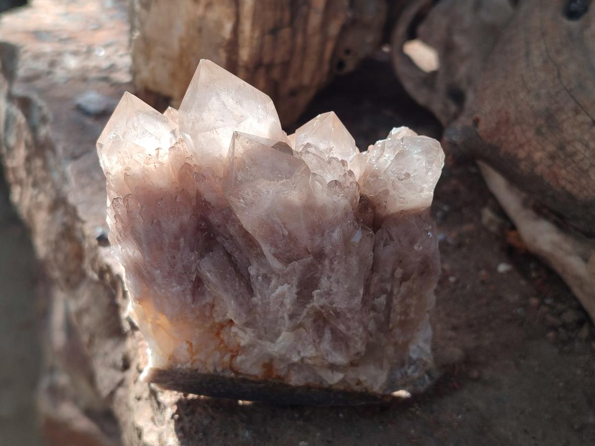 Natural Cascading White Phantom Smokey Luena Quartz Clusters x 2 From Luena, Congo - Toprock Gemstones and Minerals 