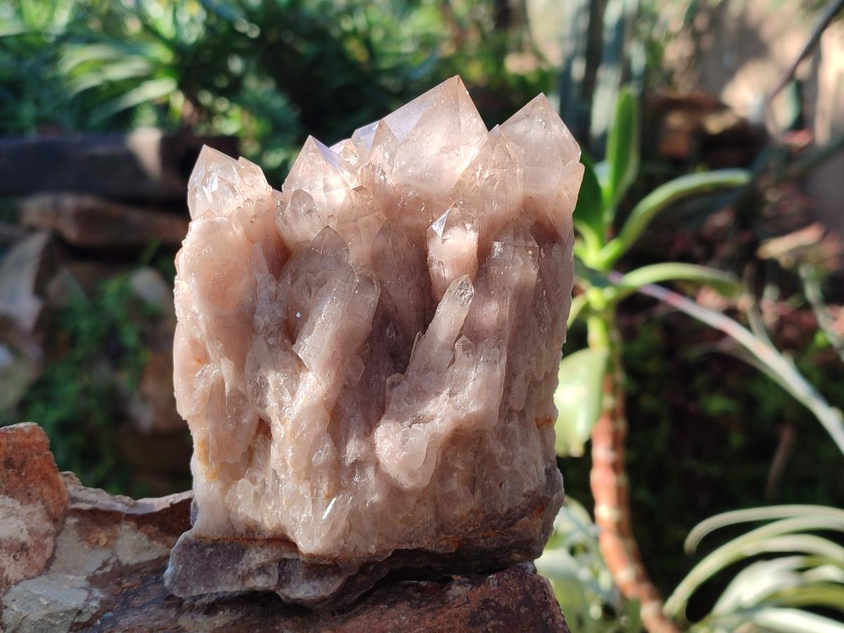 Natural Cascading White Phantom Smokey Luena Quartz Clusters x 2 From Luena, Congo - Toprock Gemstones and Minerals 