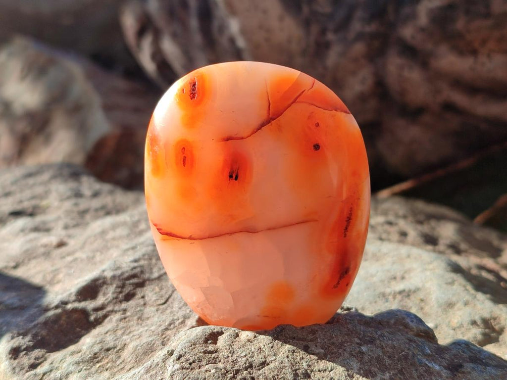 Polished Carnelian Agate Gemstone Palm Stones x 16 From Madagascar - Toprock Gemstones and Minerals 
