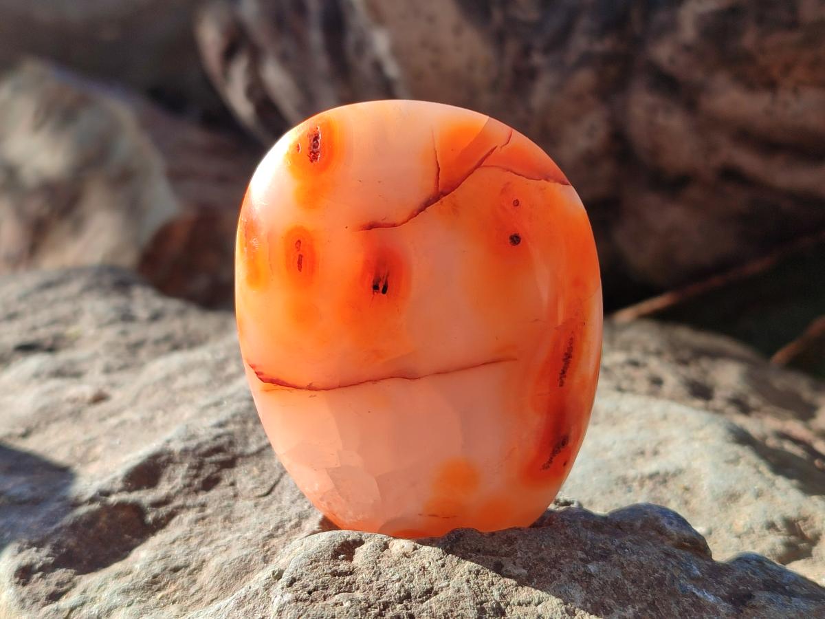 Polished Carnelian Agate Gemstone Palm Stones x 16 From Madagascar - Toprock Gemstones and Minerals 
