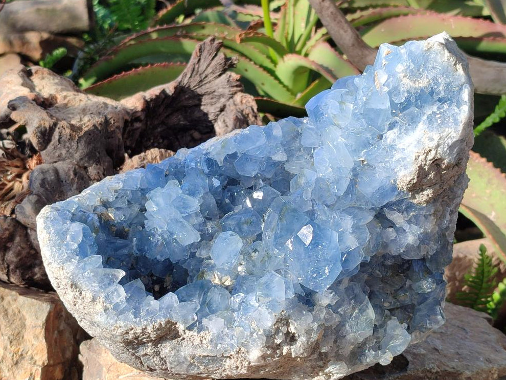 Natural Large Blue Celestite Geode Specimen x 1 From Sakoany, Madagascar