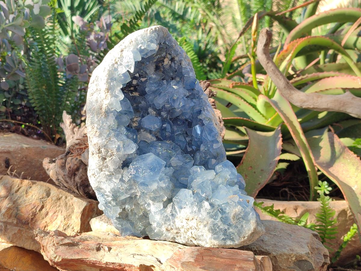 Natural Large Blue Celestite Geode Specimen x 1 From Sakoany, Madagascar - Toprock Gemstones and Minerals 