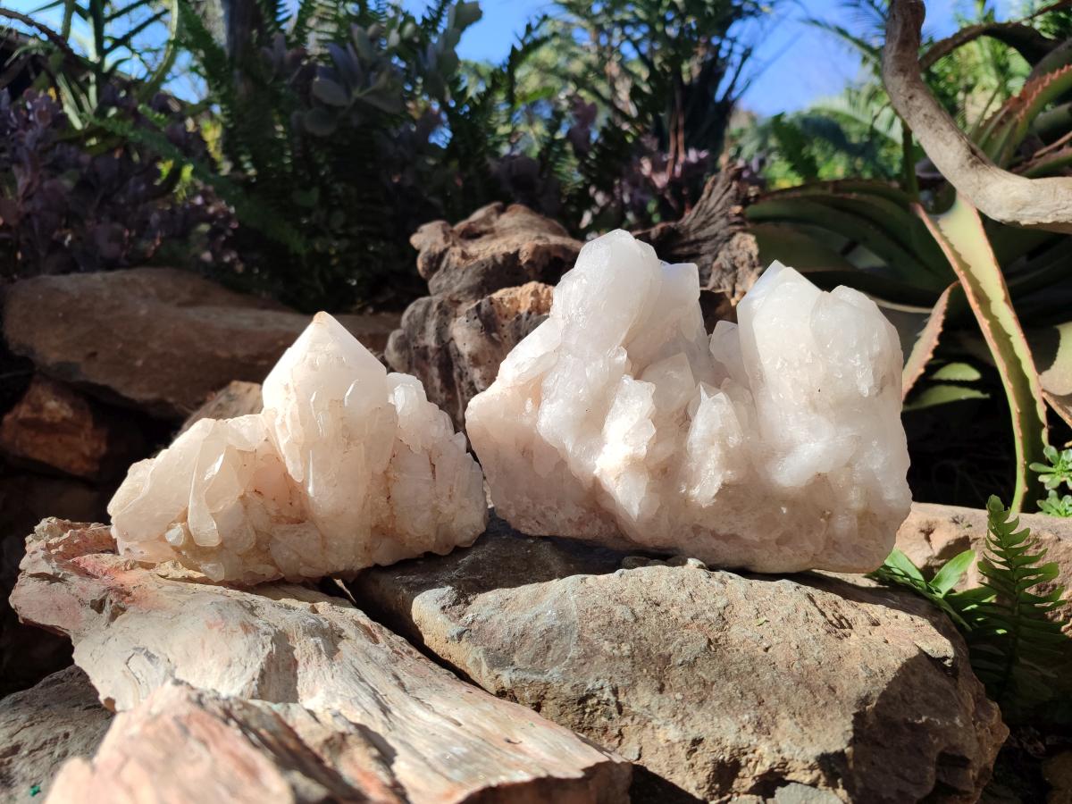 Natural Cascading "Anananas" Candle Quartz Clusters x 2 From Antsirabe, Madagascar - Toprock Gemstones and Minerals 
