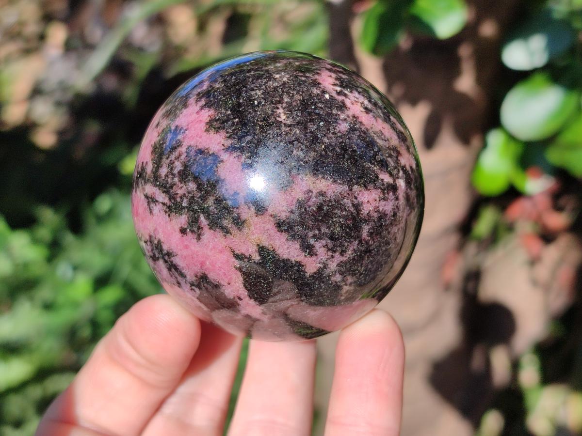 Polished Rhodonite Gemstone Spheres x 4 From Ambindavato, Madagascar