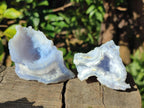 Natural Etched Blue Chalcedony Geode Specimens x 12 From Nsanje, Malawi - Toprock Gemstones and Minerals 