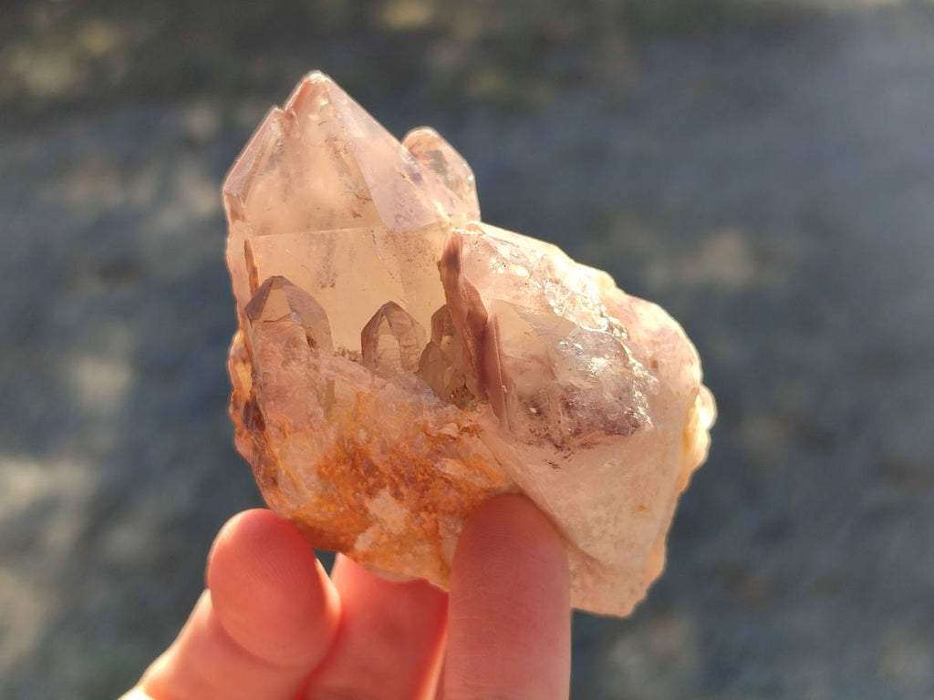 Natural Red Hematoid Quartz Crystals and Clusters x 12 From Karoi, Zimbabwe - Toprock Gemstones and Minerals 