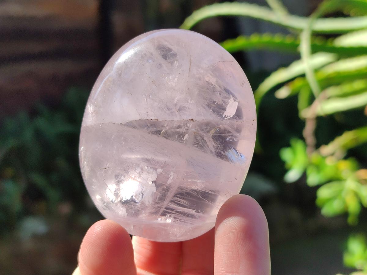 Polished Gemmy Rose Quartz Palm Stones x 24 From Madagascar