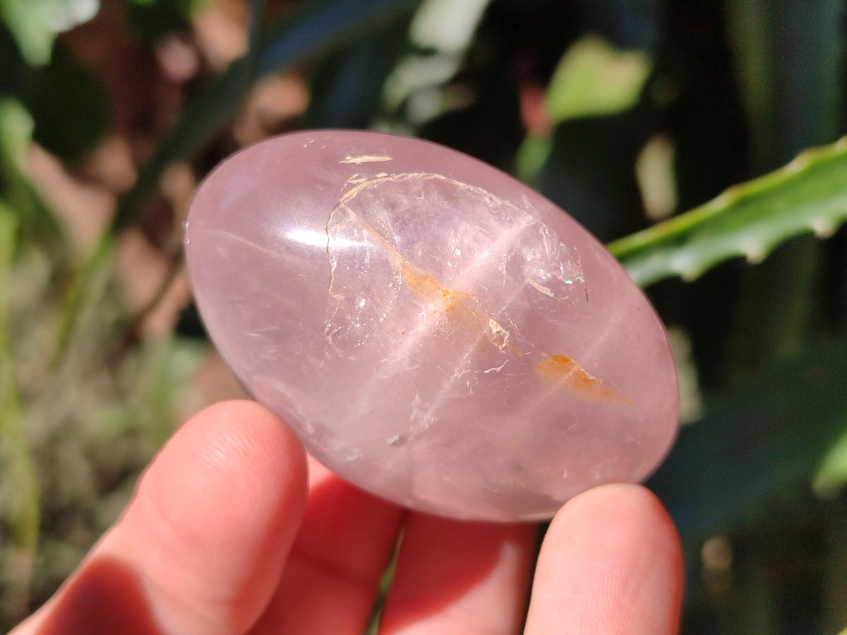 Polished Gemmy Rose Quartz Palm Stones x 24 From Madagascar - Toprock Gemstones and Minerals 