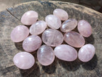 Polished Gemmy Rose Quartz Palm Stones x 24 From Madagascar - Toprock Gemstones and Minerals 