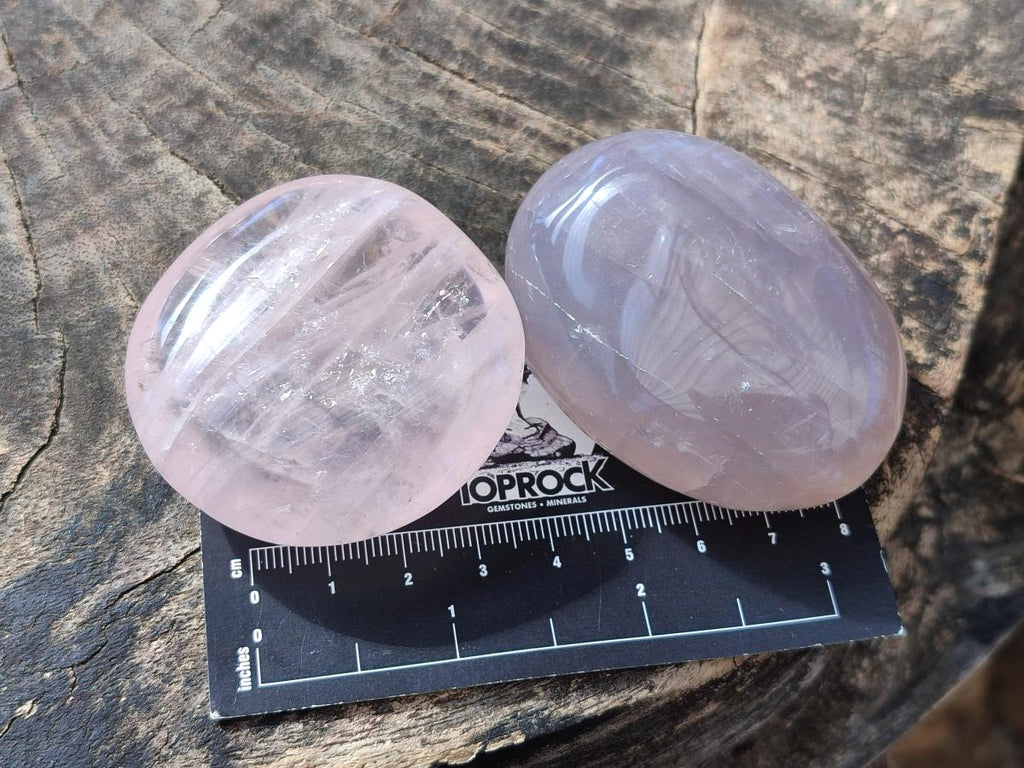 Polished Gemmy Rose Quartz Palm Stones x 24 From Madagascar - Toprock Gemstones and Minerals 