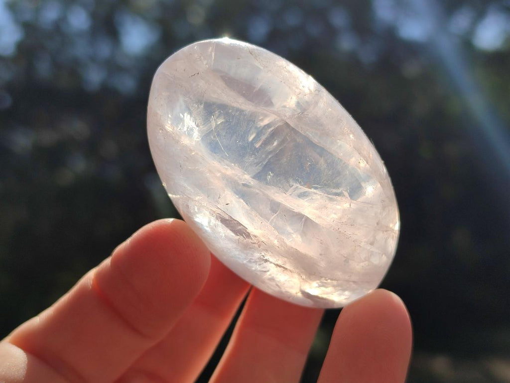 Polished Gemmy Rose Quartz Palm Stones x 24 From Madagascar - Toprock Gemstones and Minerals 