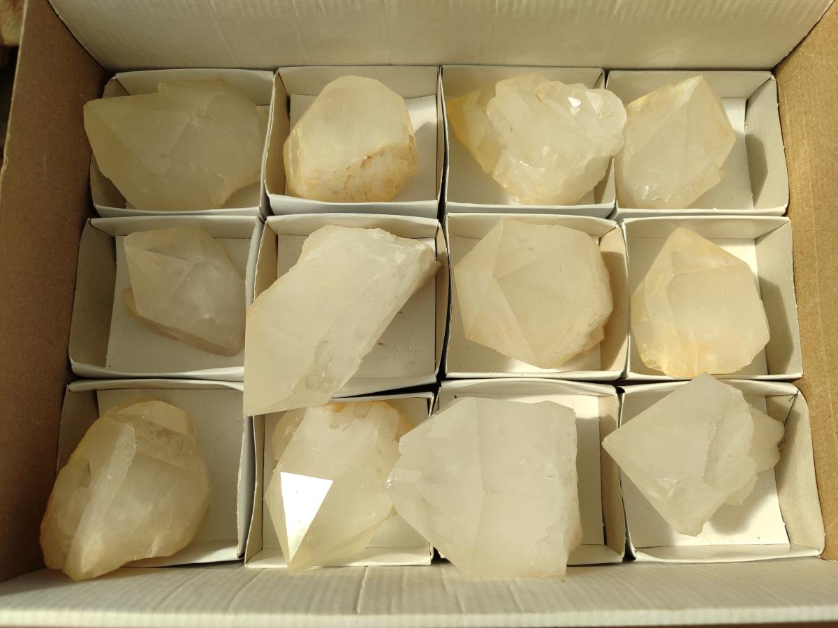 Natural Castle Quartz Crystals x 12 From Madagascar - Toprock Gemstones and Minerals 