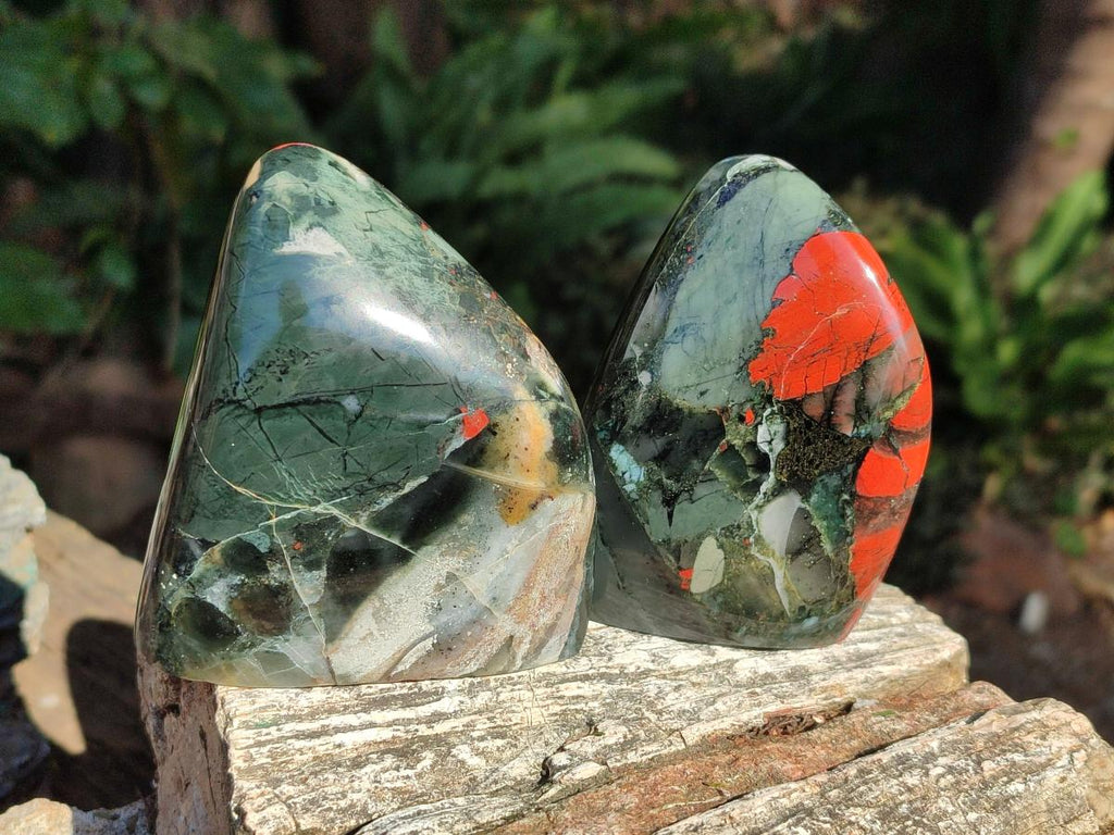 Polished Bloodstone Standing Display Pieces x 3 From Swaziland - Toprock Gemstones and Minerals 