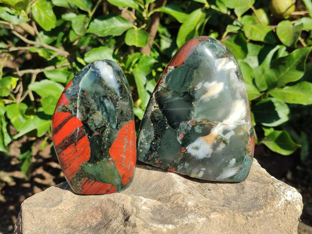 Polished Bloodstone Standing Display Pieces x 3 From Swaziland - Toprock Gemstones and Minerals 