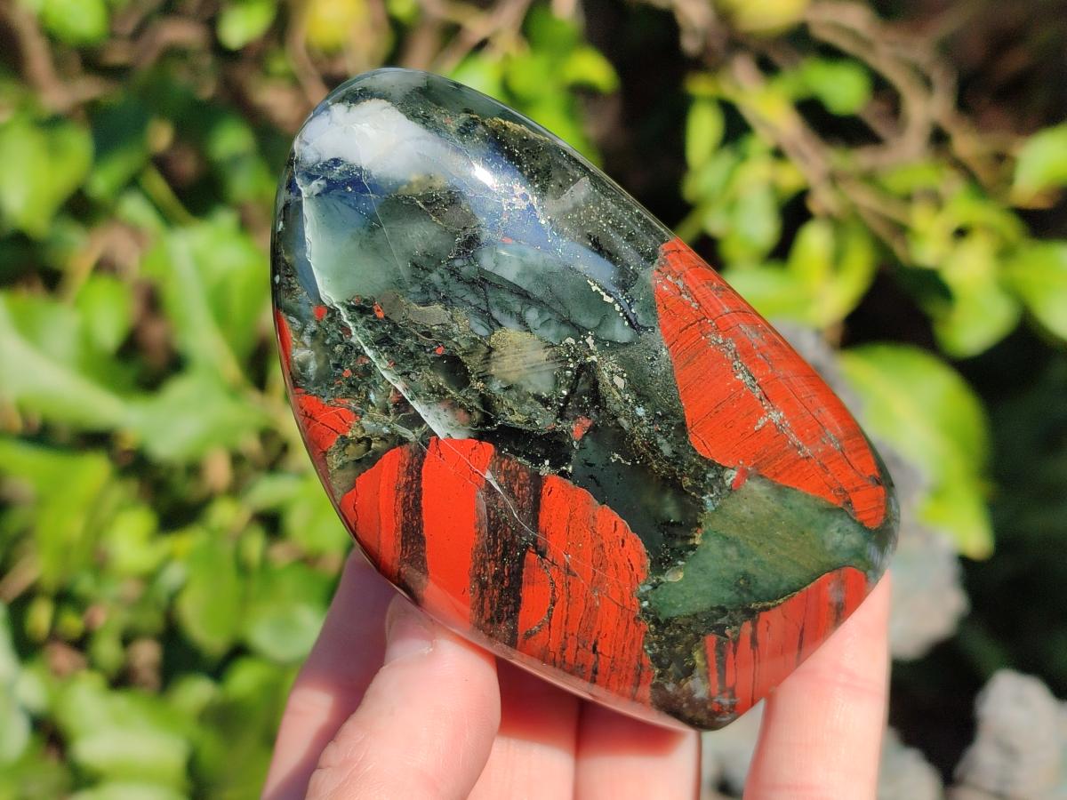 Polished Bloodstone Standing Display Pieces x 3 From Swaziland