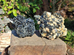 Natural Schorl Cascading Black Tourmaline Specimens x 2 From Erongo, Namibia - Toprock Gemstones and Minerals 