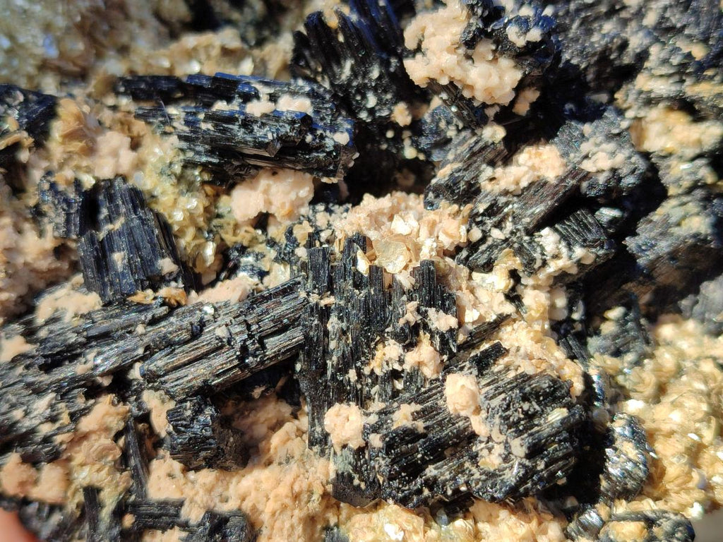 Natural Schorl Cascading Black Tourmaline Specimens x 2 From Erongo, Namibia - Toprock Gemstones and Minerals 