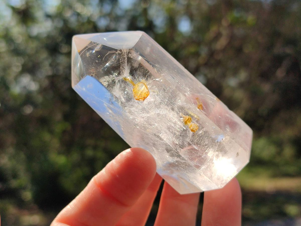 Polished Clear Quartz Display Crystals with Inclusions x 6 From Madagascar - Toprock Gemstones and Minerals 