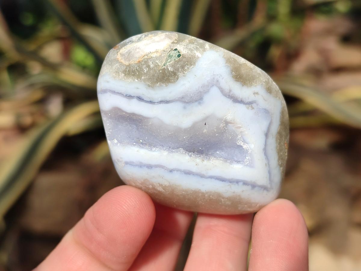 Polished Blue Lace Agate Free Forms x 12 From Nsanje, Malawi - Toprock Gemstones and Minerals 