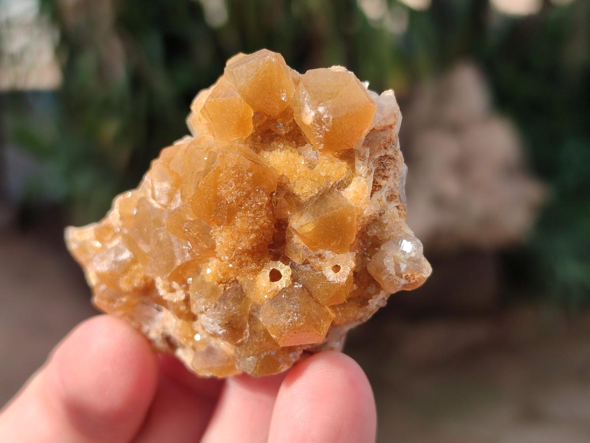 Natural Golden Limonite Quartz Crystal Clusters x 35 From Solwezi, Zambia