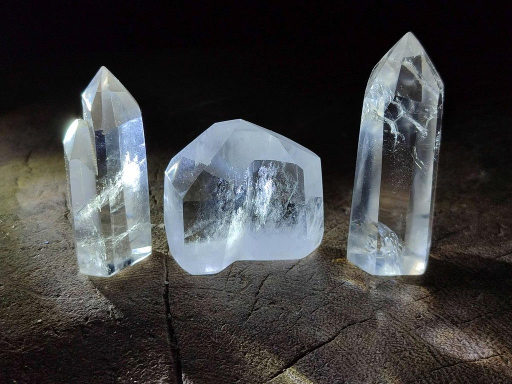 Polished Mix of Bright Clear Quartz Crystals x 24 From Madagascar - Toprock Gemstones and Minerals 