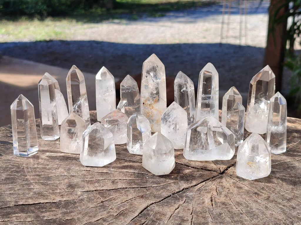 Polished Mix of Bright Clear Quartz Crystals x 24 From Madagascar - Toprock Gemstones and Minerals 