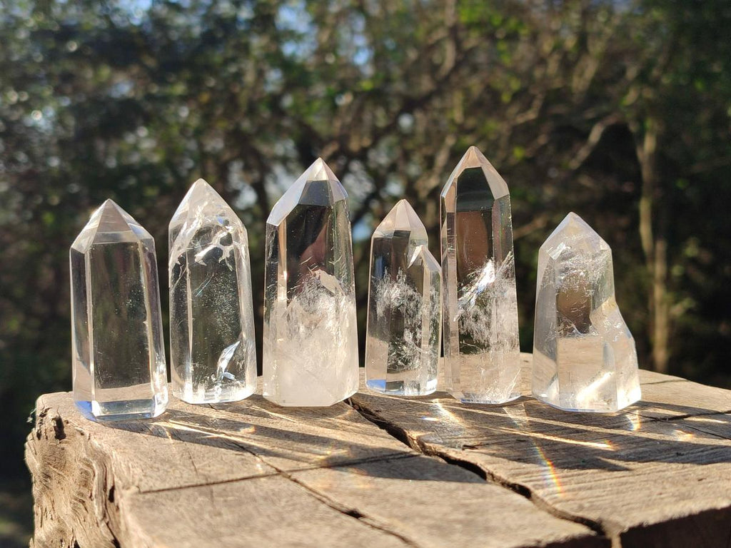 Polished Mix of Bright Clear Quartz Crystals x 24 From Madagascar - Toprock Gemstones and Minerals 