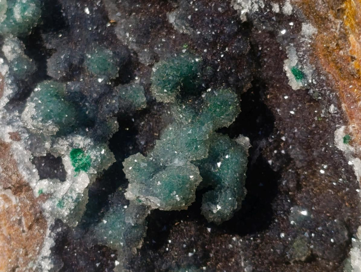 Natural Large Drusy Quartz Coated Ball Malachite On Dolomite Specimen x 1 From Mindingi Mine, Kambove, Congo - Toprock Gemstones and Minerals 