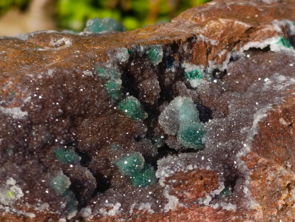 Natural Large Drusy Quartz Coated Ball Malachite On Dolomite Specimen x 1 From Mindingi Mine, Kambove, Congo - Toprock Gemstones and Minerals 