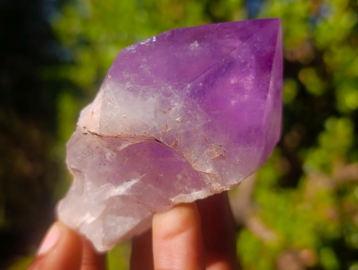 Polished Jacaranda Amethyst Single Crystals x 6 From Mumbwa, Zambia - Toprock Gemstones and Minerals 