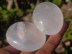Polished Girasol Pearl Quartz Palm Stones x 20 From Ambatondrazaka, Madagascar - Toprock Gemstones and Minerals 