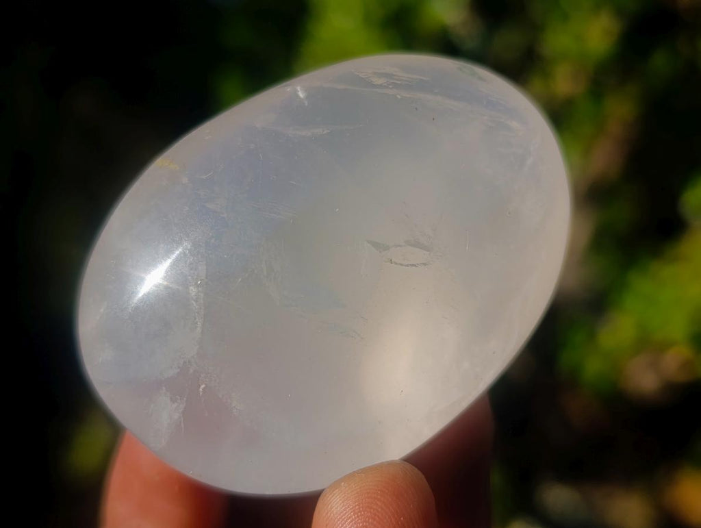 Polished Girasol Pearl Quartz Palm Stones x 20 From Ambatondrazaka, Madagascar - Toprock Gemstones and Minerals 