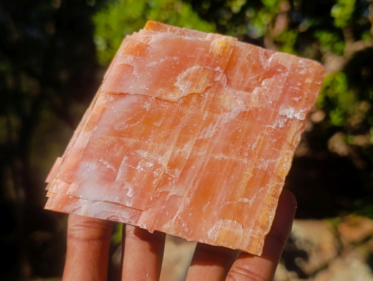 Natural Rhombohedral Sunset Orange Calcite Specimens x 4 From Spitzkop, Namibia