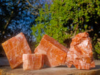 Natural Rhombohedral Sunset Orange Calcite Specimens x 4 From Spitzkop, Namibia