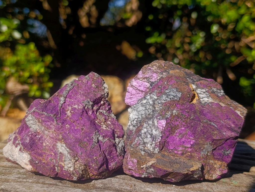 Natural Metallic Cobbed Purpurite Specimens x 12 From Erongo, Namibia
