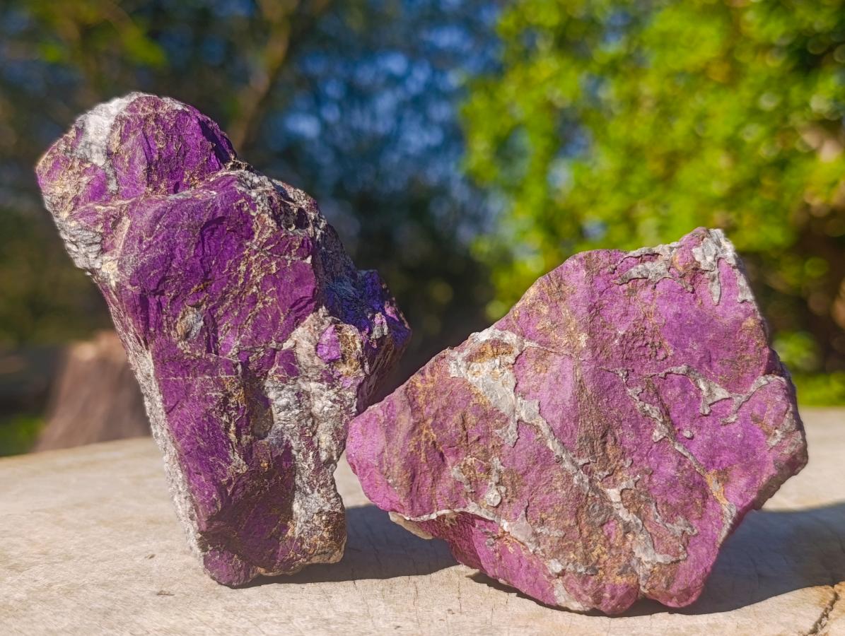 Natural Metallic Cobbed Purpurite Specimens x 12 From Erongo, Namibia