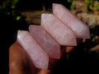 Polished Double Terminated Gemmy Rose Quartz Crystals x 12 From Madagascar - Toprock Gemstones and Minerals 
