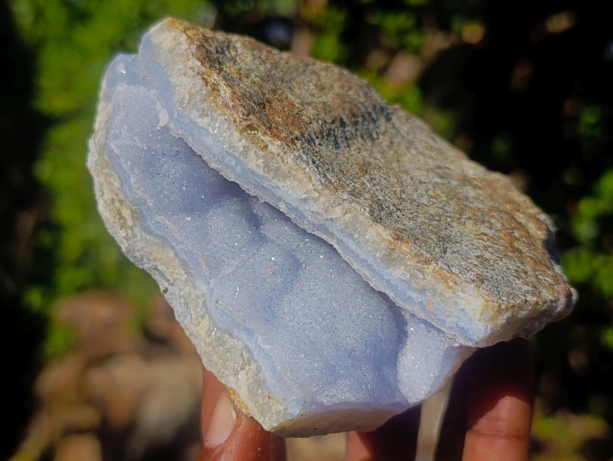 Natural Blue Lace Agate Geode Specimens x 6 From Nsanje, Malawi