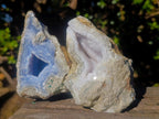 Natural Blue Lace Agate Geode Specimens x 6 From Nsanje, Malawi - Toprock Gemstones and Minerals 