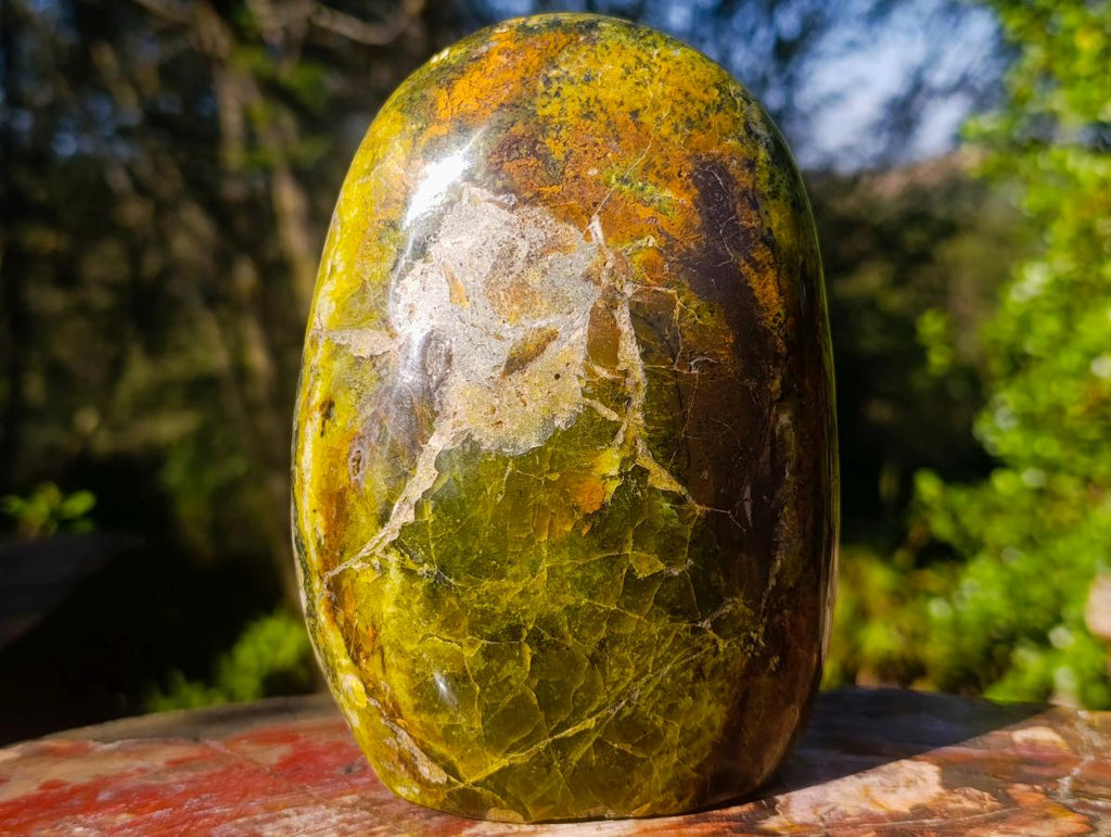 Polished Large Green Opal Standing Display Piece x 1 From Betroka, Madagascar